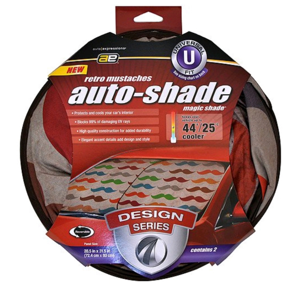 Auto Expressions Mustache Magic Windshield Shade